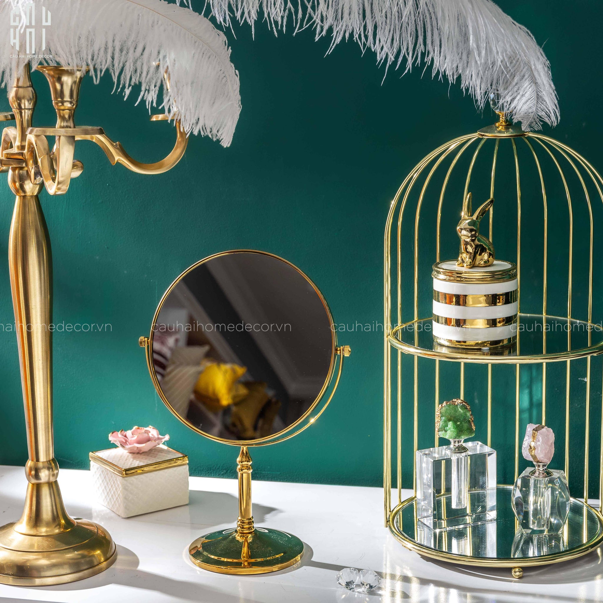 Haute Folie - Gương Trang Điểm Golden Rosá Fw25-GƯƠNG TRANG ĐIỂM-CẬU HAI HOME DECOR