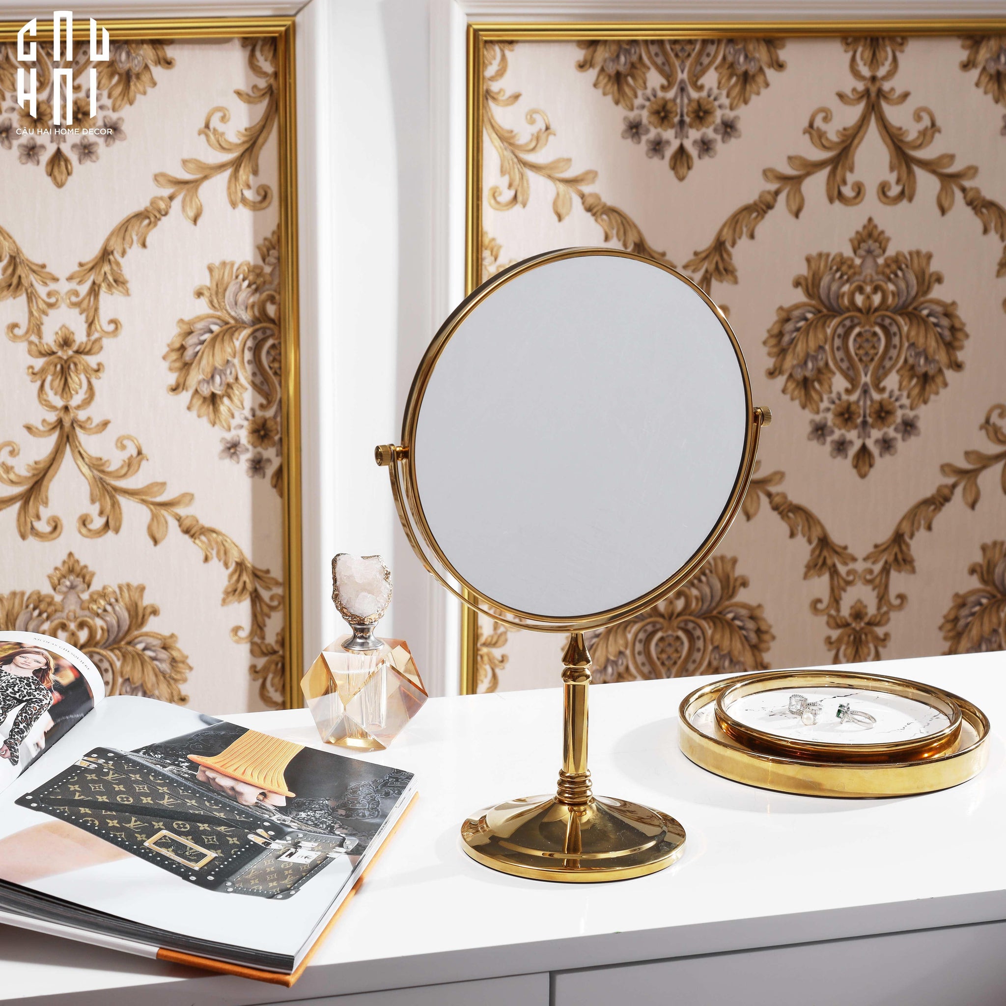 Haute Folie - Gương Trang Điểm Golden Rosá Fw25-GƯƠNG TRANG ĐIỂM-CẬU HAI HOME DECOR
