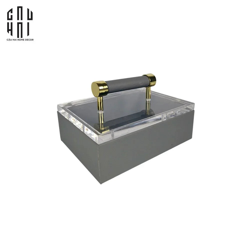 Haute Folie - Hộp Da Đa Năng Đựng Phụ Kiện - Gray Glamour 12x18-CẬU HAI HOME DECOR