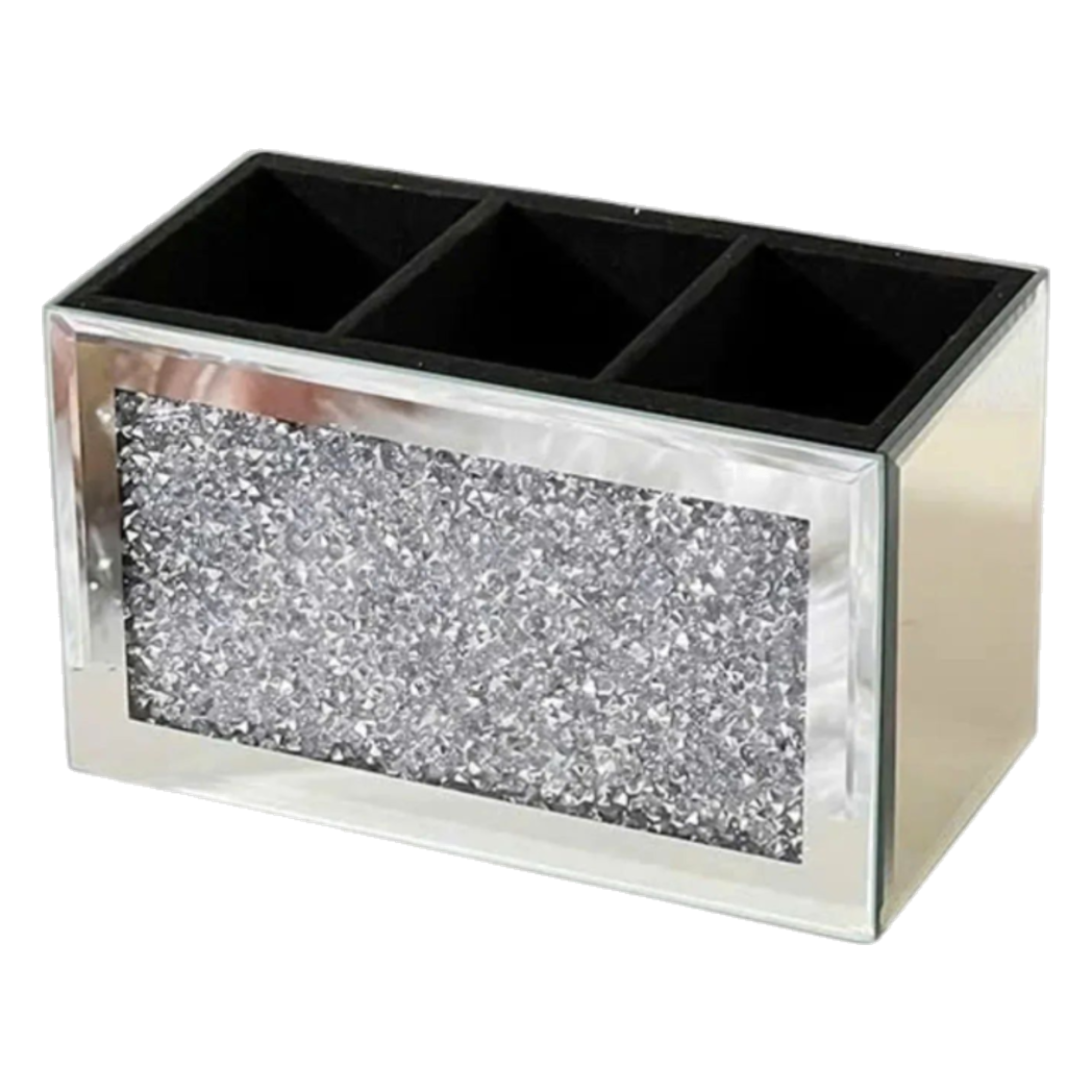 Haute Folie - Hộp Đựng Cọ 3 Ngăn Starlight Mirrored Argenté Bling Bling - Cậu Hai Home Decor
