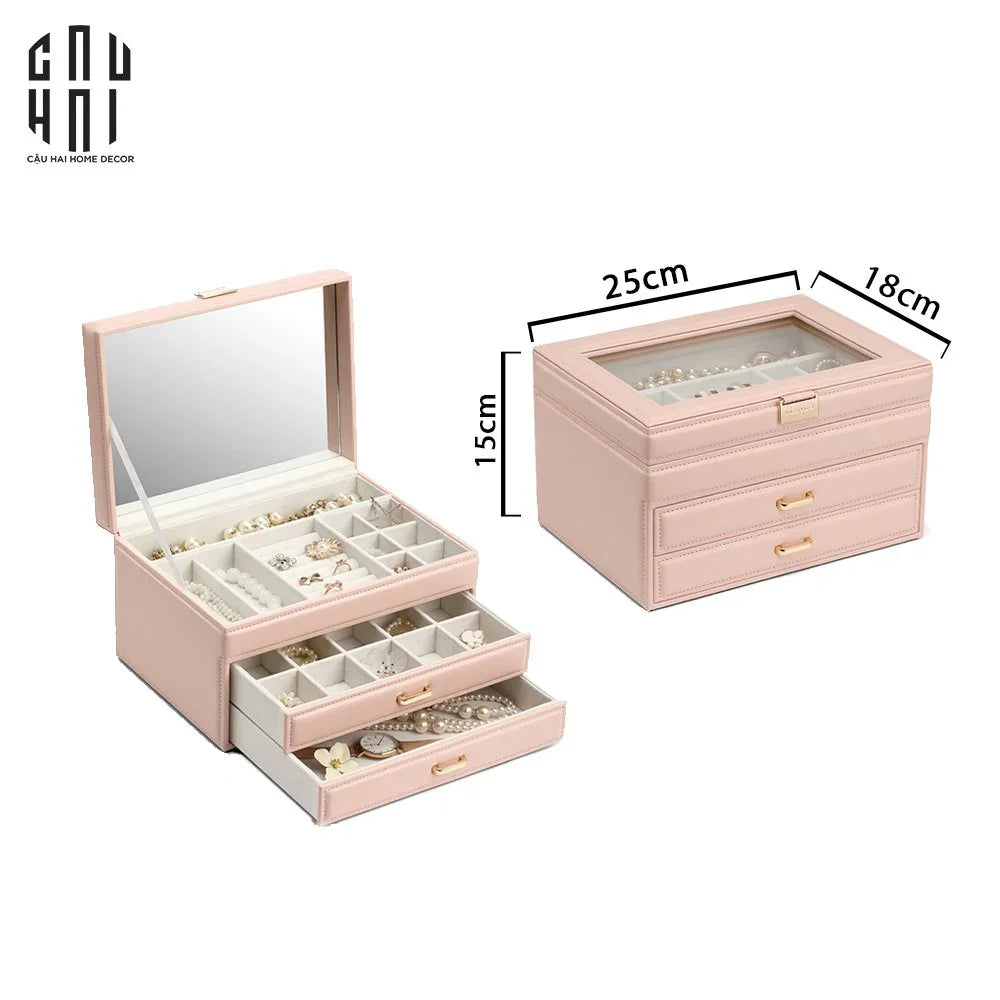 HAUTE FOLIE - HỘP ĐỰNG TRANG SỨC AMBER - AMBER LEATHER JEWELRY BOX SS25