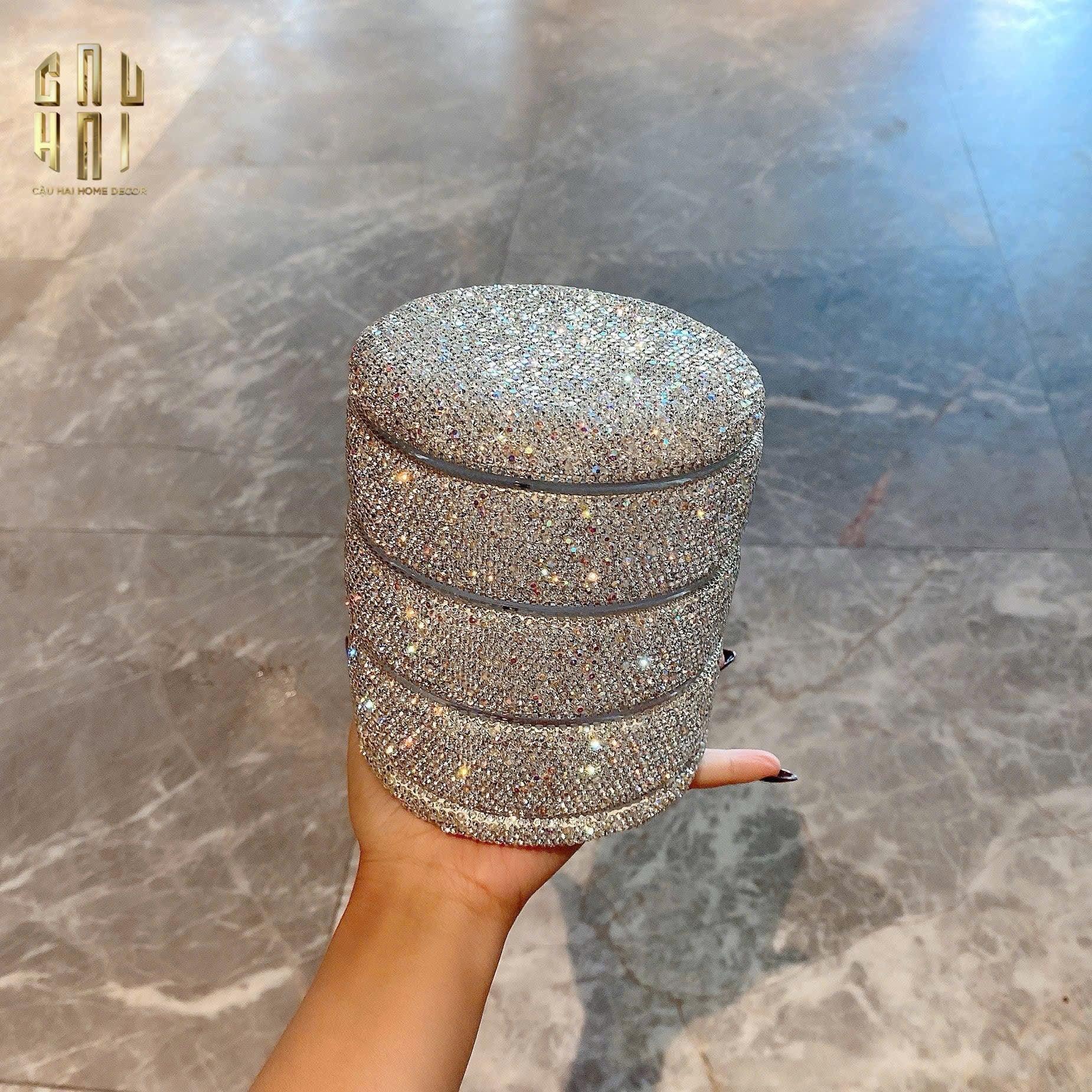 Haute Folie - Hộp Lưu Trữ 4 Tầng Carousel Diamond Bling Bling-HỘP TRANG SỨC-CẬU HAI HOME DECOR