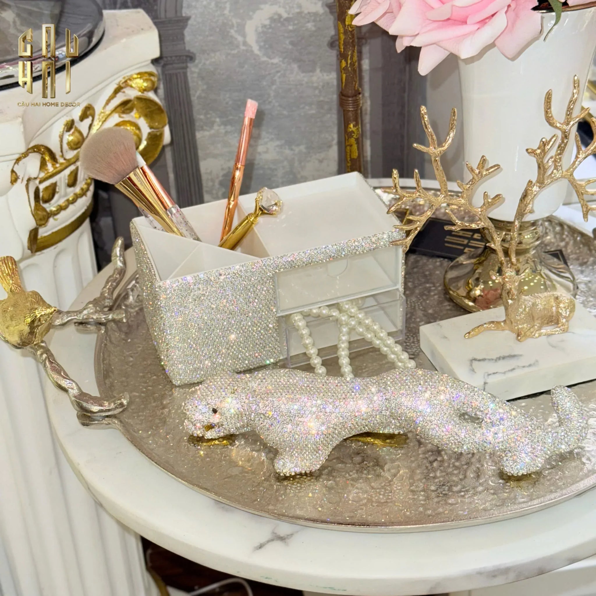 Haute Folie - Hộp Lưu Trữ Đa Năng Diamond Bling Bling Fw25-HỘP TRANG SỨC-CẬU HAI HOME DECOR
