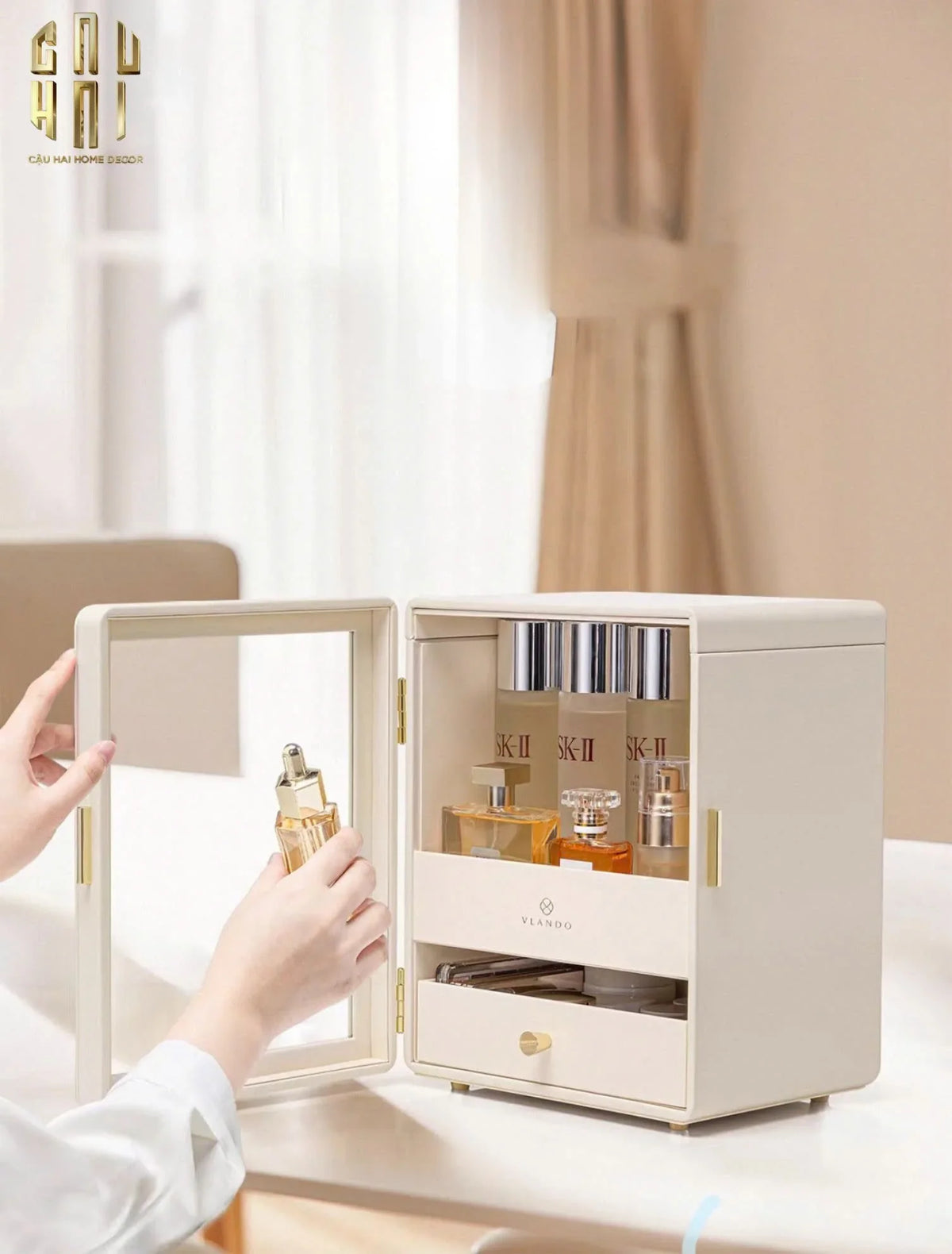 Haute Folie - Hộp Mỹ Phẩm Da Beauty Closet-HỘP TRANG SỨC-CẬU HAI HOME DECOR