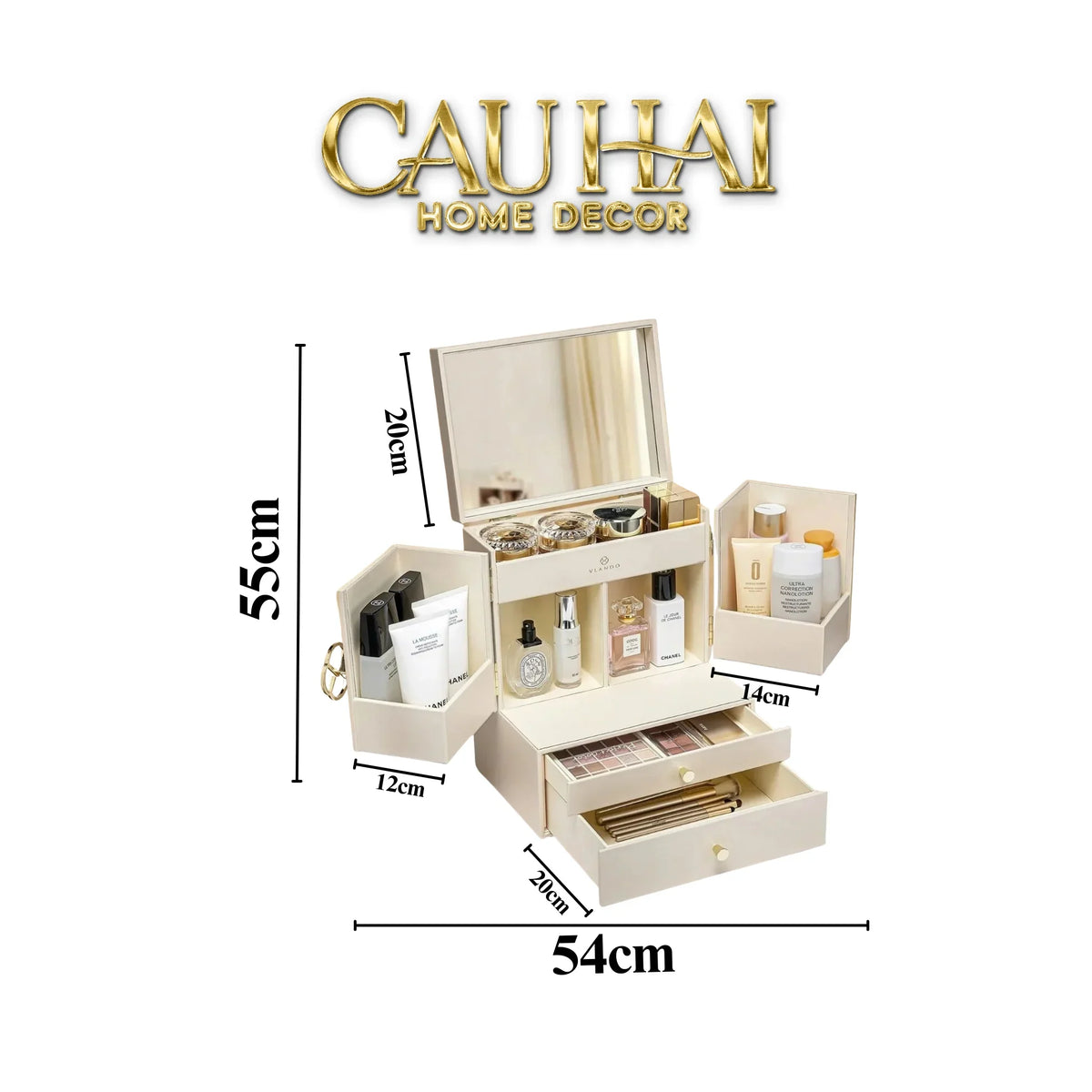 Haute Folie - Hộp Mỹ Phẩm Da Grace Mansion Closet 29x36-HỘP TRANG SỨC-Đối tác tại Trung Quốc theo từng đơn đặt hàng-CẬU HAI HOME DECOR
