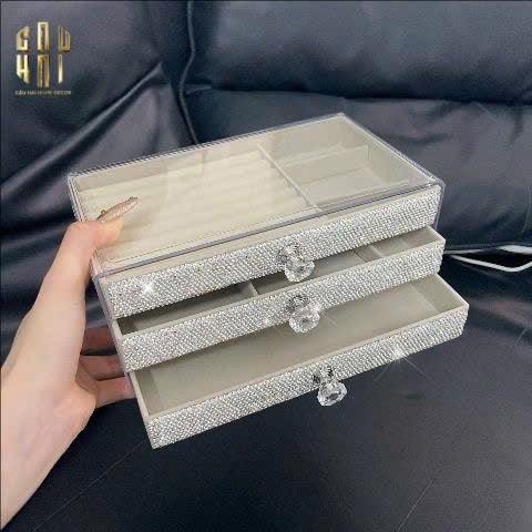 Haute Folie - Hộp Trang Sức 3-In-1 Diamond Bling Bling-HỘP TRANG SỨC-CẬU HAI HOME DECOR