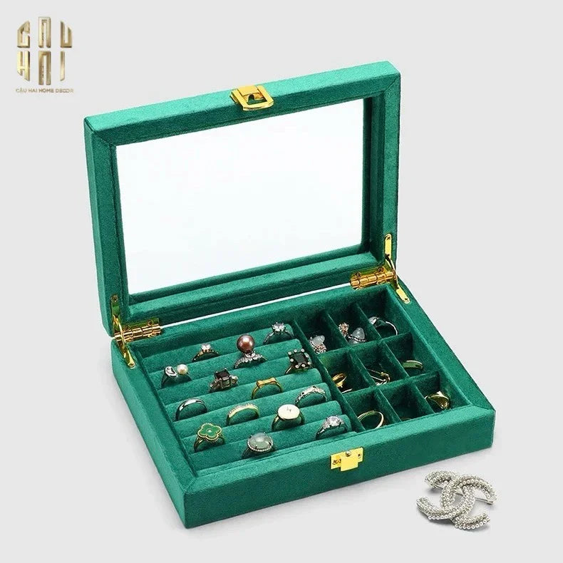 Haute Folie -Hộp Trang Sức Nhung Luxury Velvet Jade-HỘP TRANG SỨC-CẬU HAI HOME DECOR