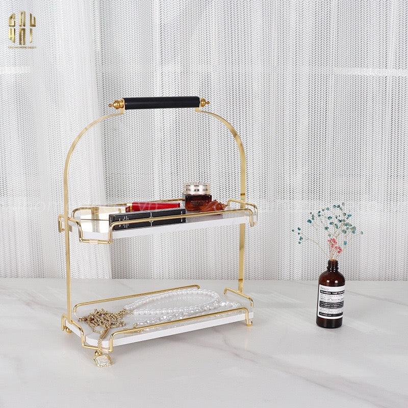 HAUTE FOLIE - KỆ ĐÁ MARBLE WHITE 2 TẦNG - MANOR-CẬU HAI HOME DECOR