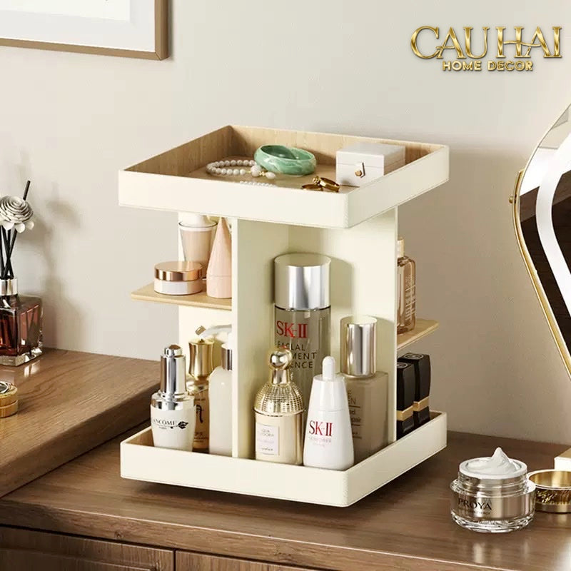 Haute Folie - Kệ Mỹ Phẩm Da Xoay 360 Atelier de Beauté Élysée - CẬU HAI HOME DECOR
