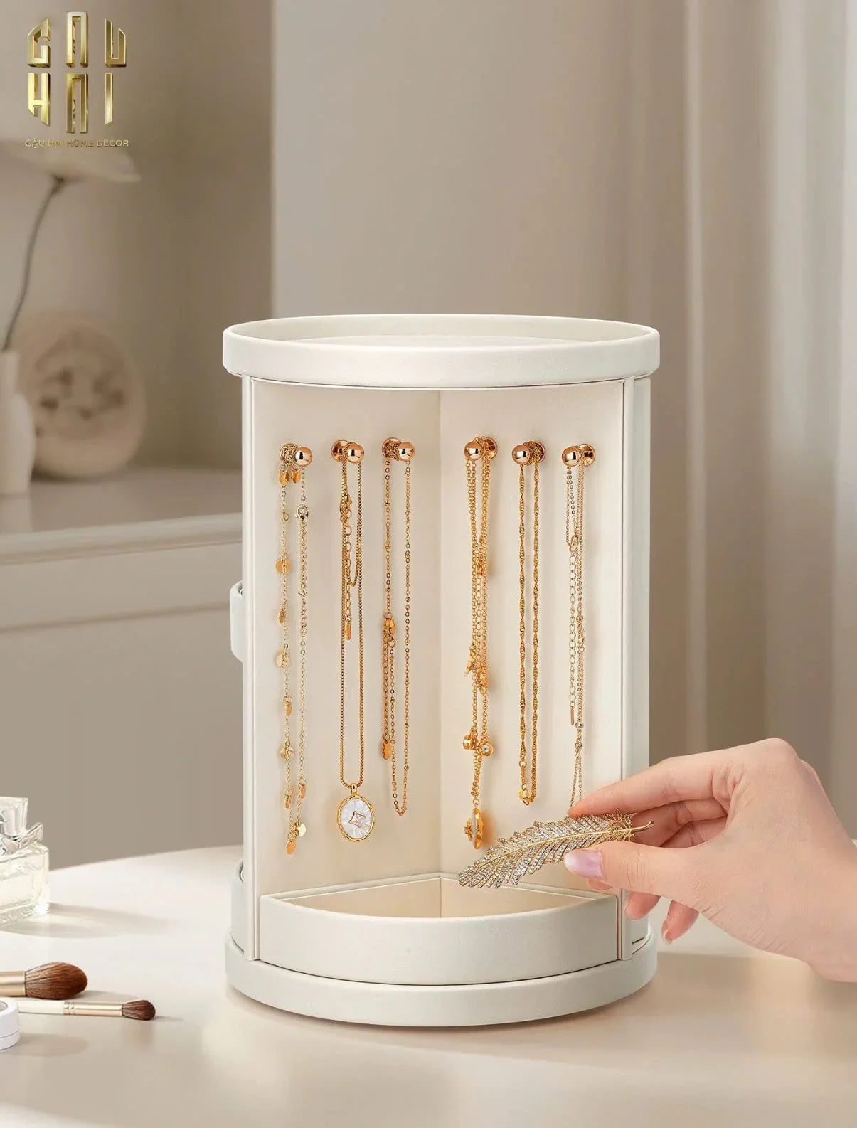 HAUTE FOLIE - KỆ TRANG SỨC DA XOAY 360 - JEWELRY CLOSET