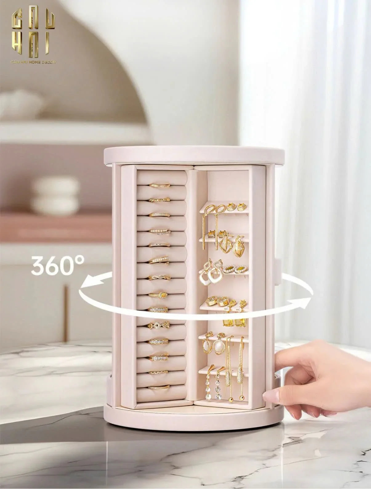 HAUTE FOLIE - KỆ TRANG SỨC DA XOAY 360 - JEWELRY CLOSET