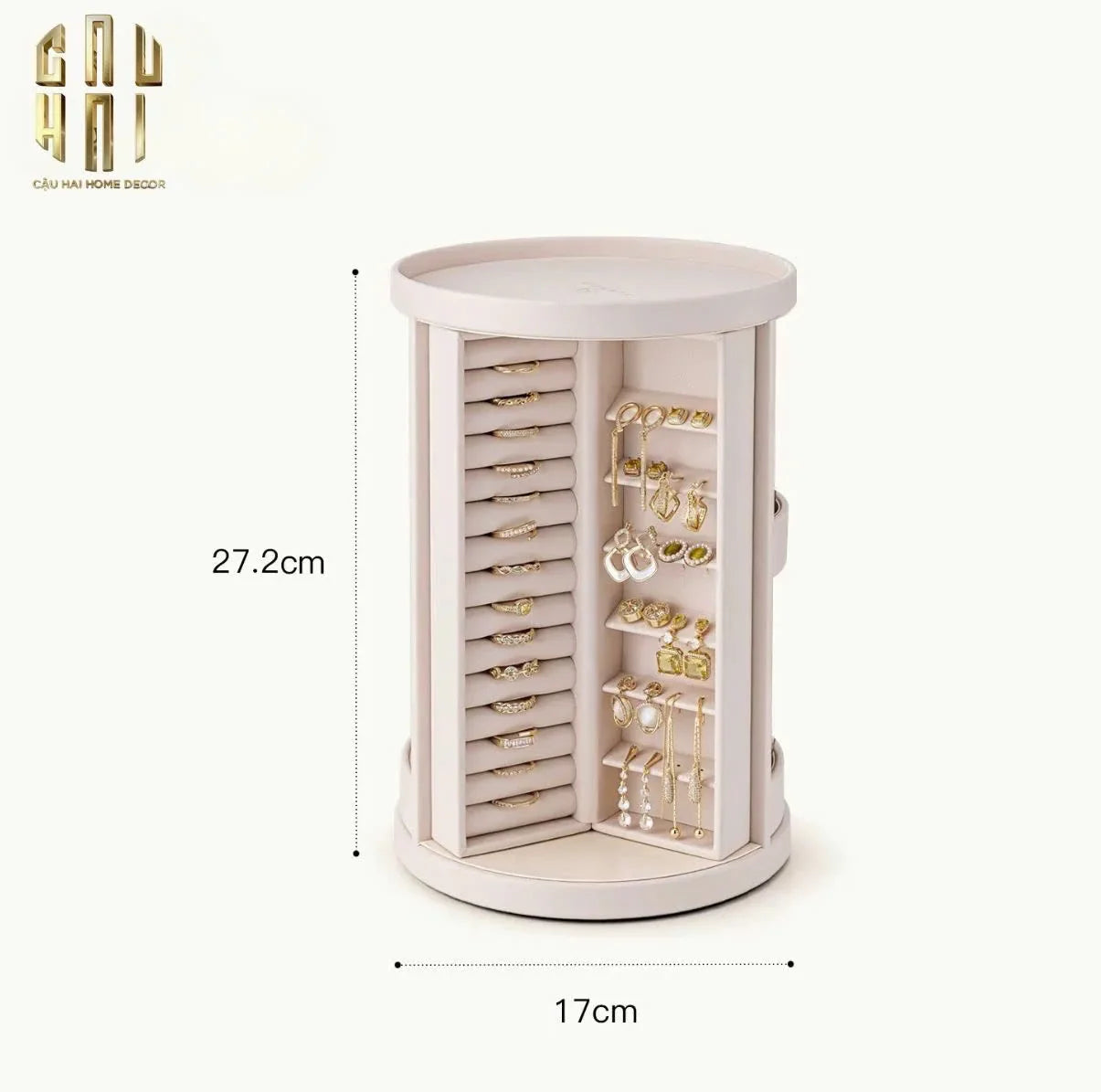 HAUTE FOLIE - KỆ TRANG SỨC DA XOAY 360 - JEWELRY CLOSET