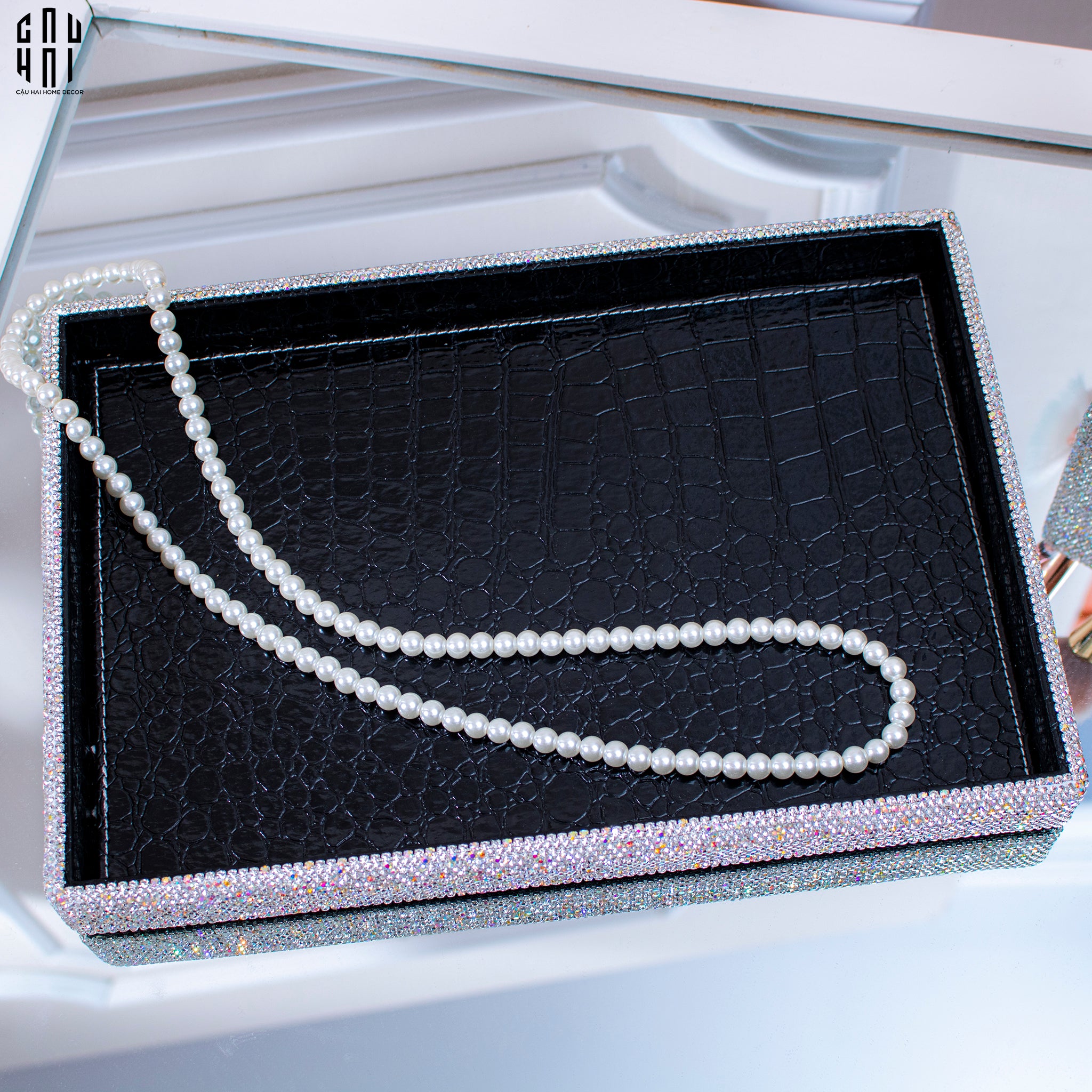 Haute Folie - Khay Da Cao Cấp Croco Diamond Bling Bling Up