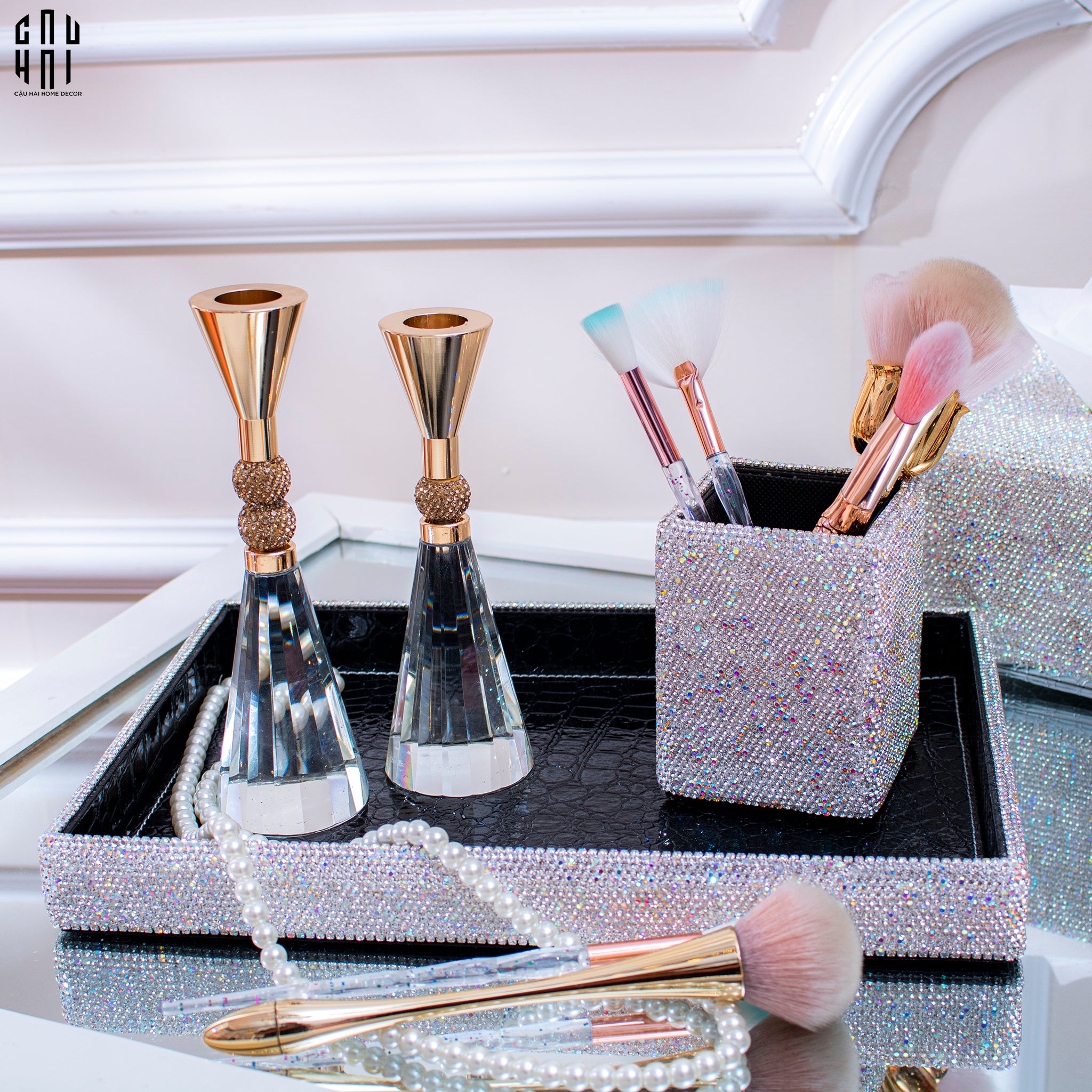 Haute Folie - Khay Da Cao Cấp Croco Diamond Bling Bling Up