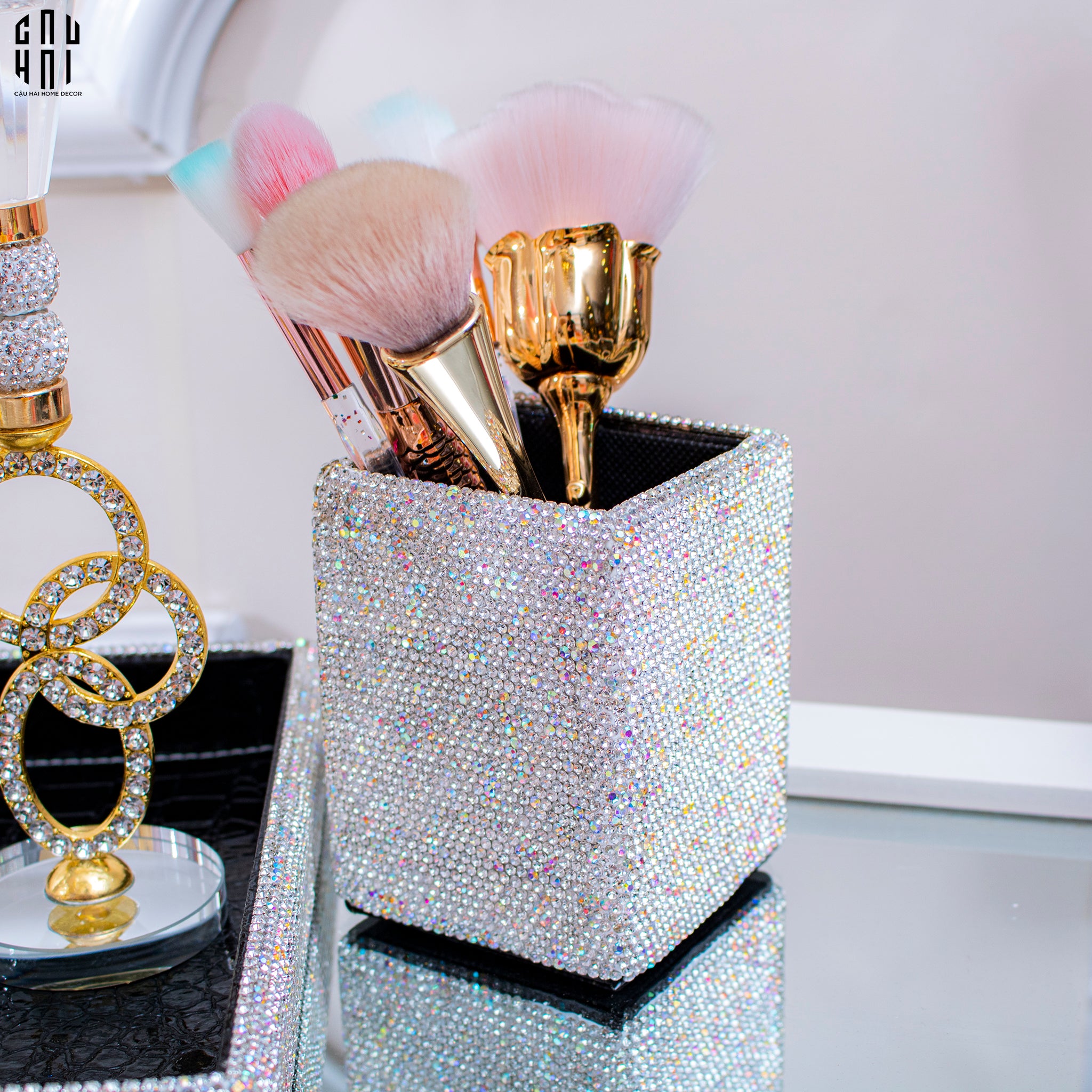 Haute Folie - Khay Da Cao Cấp Croco Diamond Bling Bling Up-CẬU HAI HOME DECOR