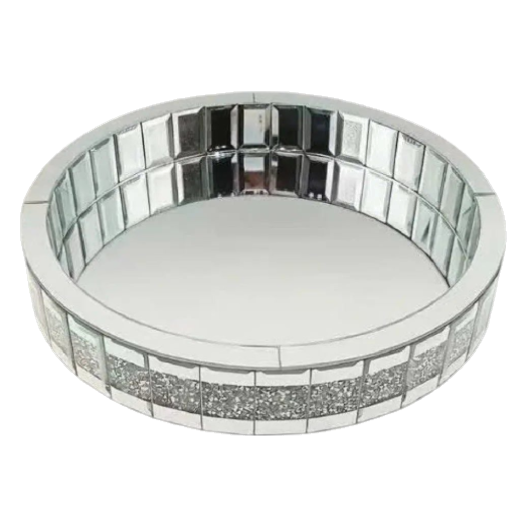 Haute Folie - Khay Gương Tròn Đế Xoay Starlight Mirrored Argenté D30 - Cậu Hai Home Decor