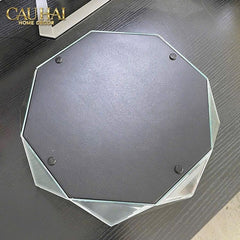 Haute Folie - Khay Gương Tròn Diamond Facetté Platinum Éclat Decoratives Trays D34-CẬU HAI HOME DECOR