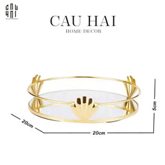 Haute Folie - Khay Tròn Mặt Gương Bàn Trang Điểm Pearl Reflection 20cm-CẬU HAI HOME DECOR
