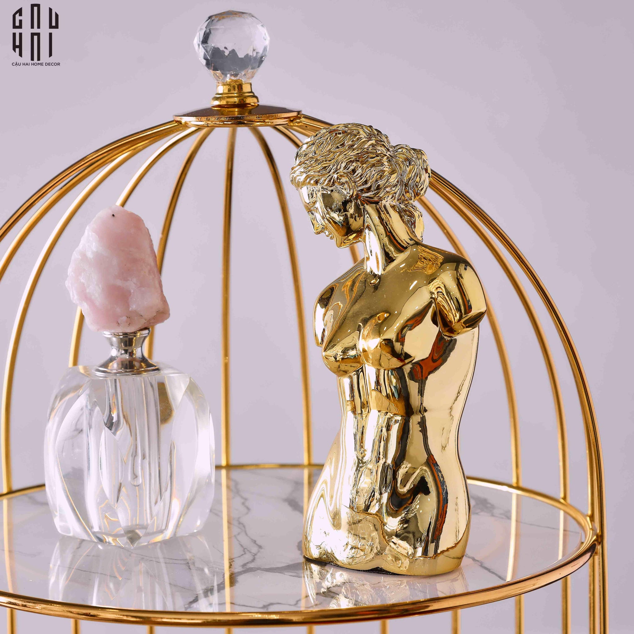 Haute Folie - Lọ Nước Hoa Đá Thạch Anh Pink Quartz Up-CẬU HAI HOME DECOR