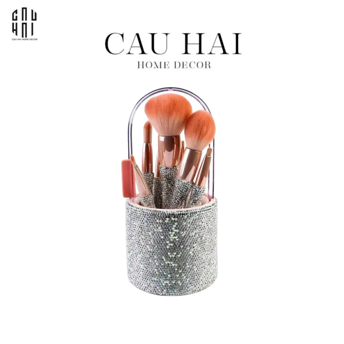 Haute Folie - Set 8 Cọ Makeup & Beauty Box Diamond Bling Bling 8x20-HỘP TRANG SỨC-CẬU HAI HOME DECOR