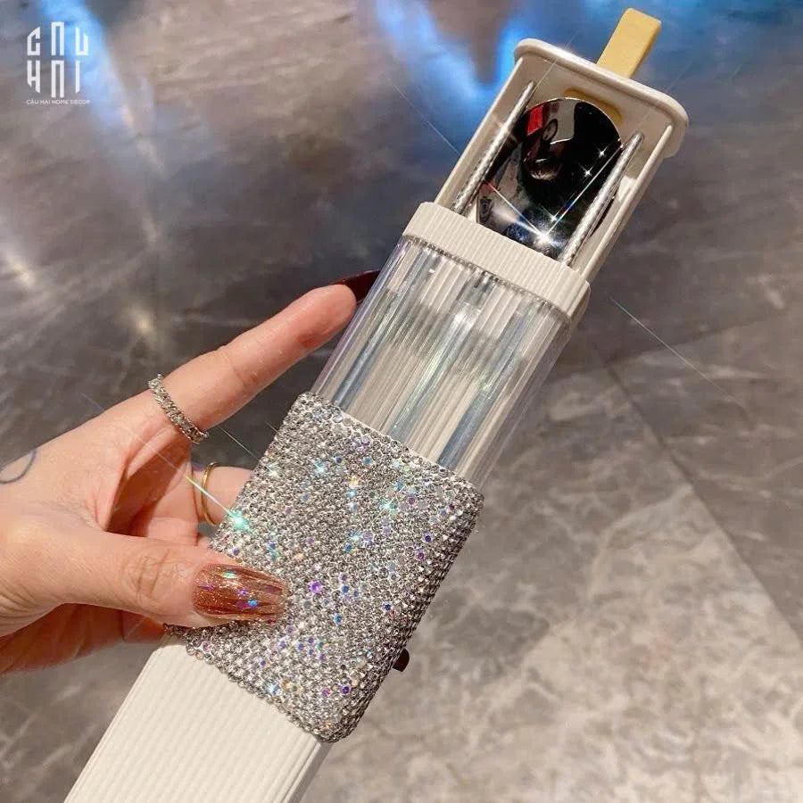 Haute Folie - Set Đũa Muỗng Cá Nhân - Diamond Bling Bling On The Go Cutlery Set 3pcs 5x20-CẬU HAI HOME DECOR