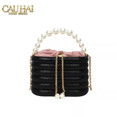 Haute Folie - Túi Handbag Full Kim Cương Đen- Perle Savoir Aterlier Diamond Pavé Haute Décor Object-TÚI XÁCH & VÍ TRANG TRÍ-CẬU HAI HOME DECOR