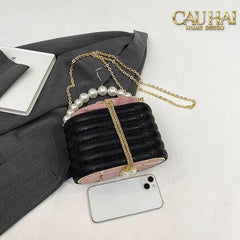 Haute Folie - Túi Handbag Full Kim Cương Đen- Perle Savoir Aterlier Diamond Pavé Haute Décor Object-TÚI XÁCH & VÍ TRANG TRÍ-CẬU HAI HOME DECOR