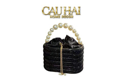 Haute Folie - Túi Handbag Full Kim Cương Đen- Perle Savoir Aterlier Diamond Pavé Haute Décor Object-TÚI XÁCH & VÍ TRANG TRÍ-CẬU HAI HOME DECOR