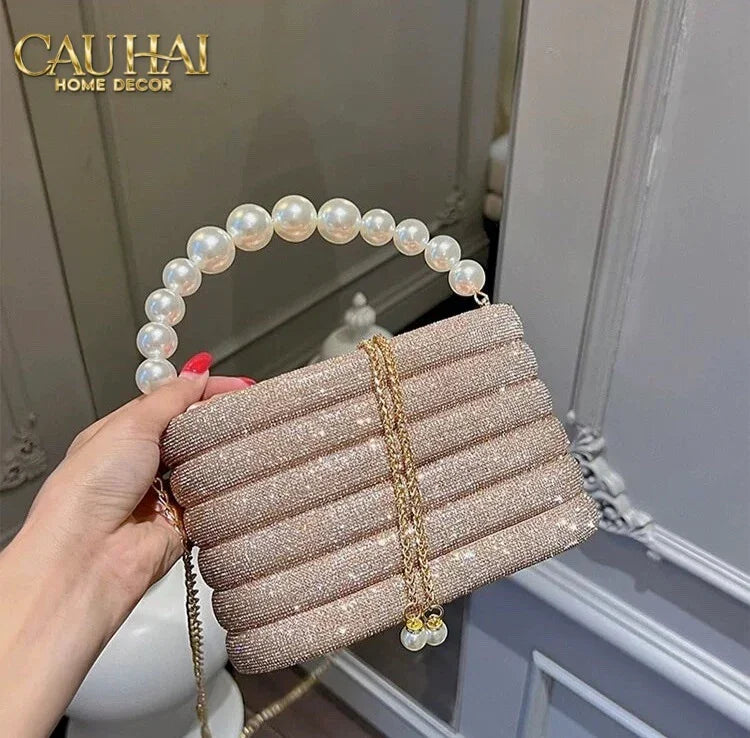 Haute Folie - Túi Handbag Full Kim Cương - Perle Éclat Diamond Pavé Haute Décor Object-TÚI XÁCH & VÍ TRANG TRÍ-Đối tác tại Trung Quốc theo từng đơn đặt hàng-CẬU HAI HOME DECOR