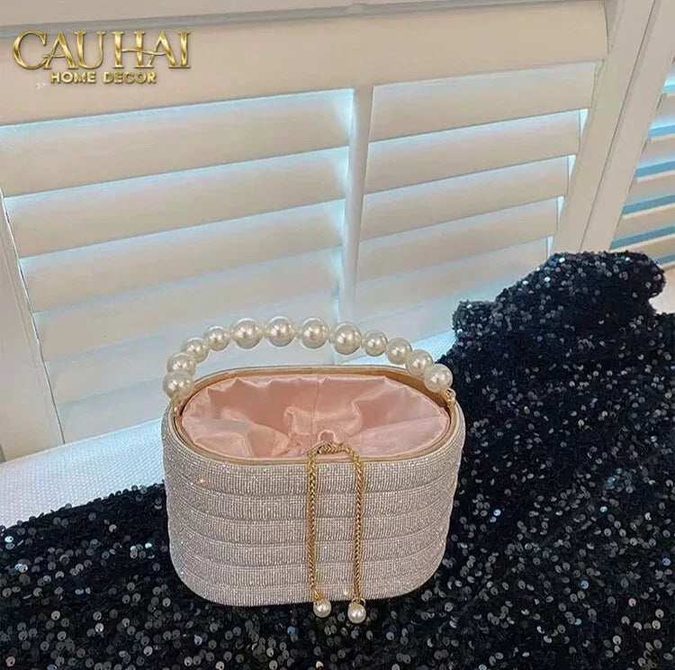 Haute Folie - Túi Handbag Full Kim Cương - Perle Éclat Diamond Pavé Haute Décor Object-TÚI XÁCH & VÍ TRANG TRÍ-Đối tác tại Trung Quốc theo từng đơn đặt hàng-CẬU HAI HOME DECOR