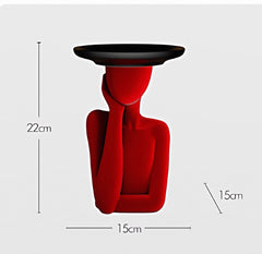 Haute Folie - Tượng Cô Gái Nhung Đỏ Muse de Velours Rouge Coupelle 22x15-TƯỢNG TRANG TRÍ-CẬU HAI HOME DECOR