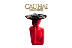 Haute Folie - Tượng Cô Gái Nhung Đỏ Muse de Velours Rouge Coupelle 22x15-TƯỢNG TRANG TRÍ-CẬU HAI HOME DECOR