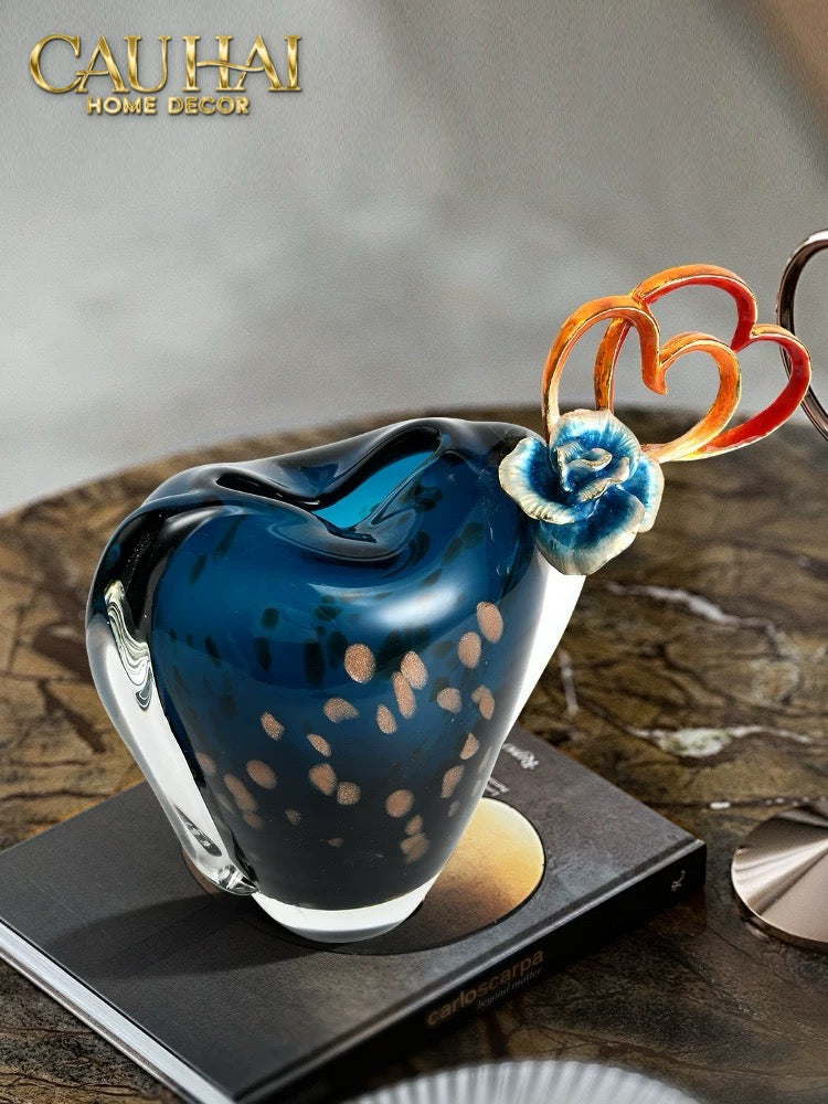 Home Couture - Bình Hoa Aqua Crystal D’Amour H23 - CẬU HAI HOME DECOR