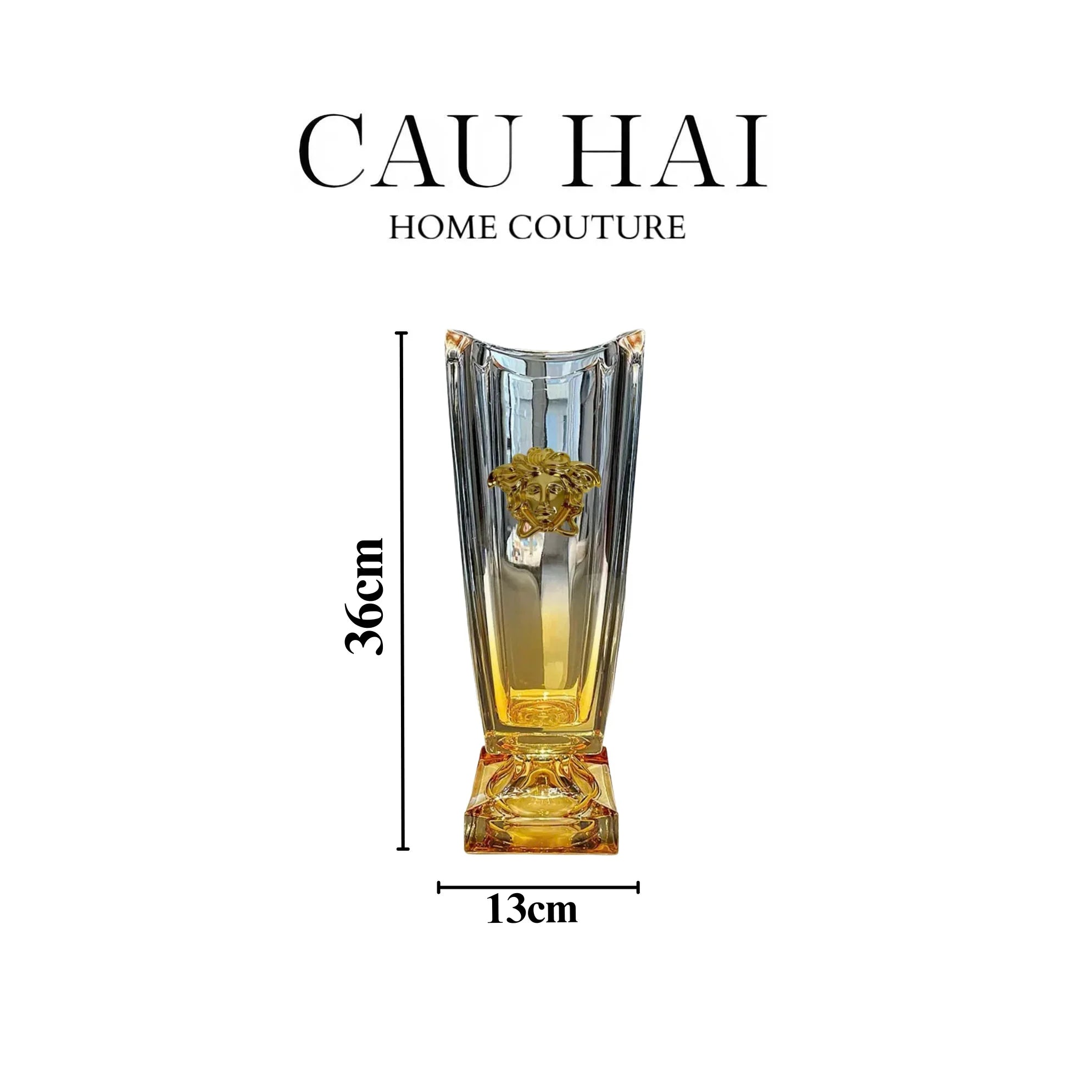 HOME COUTURE - BÌNH HOA CRYSTAL CHAMPAGE MEDUSA H36