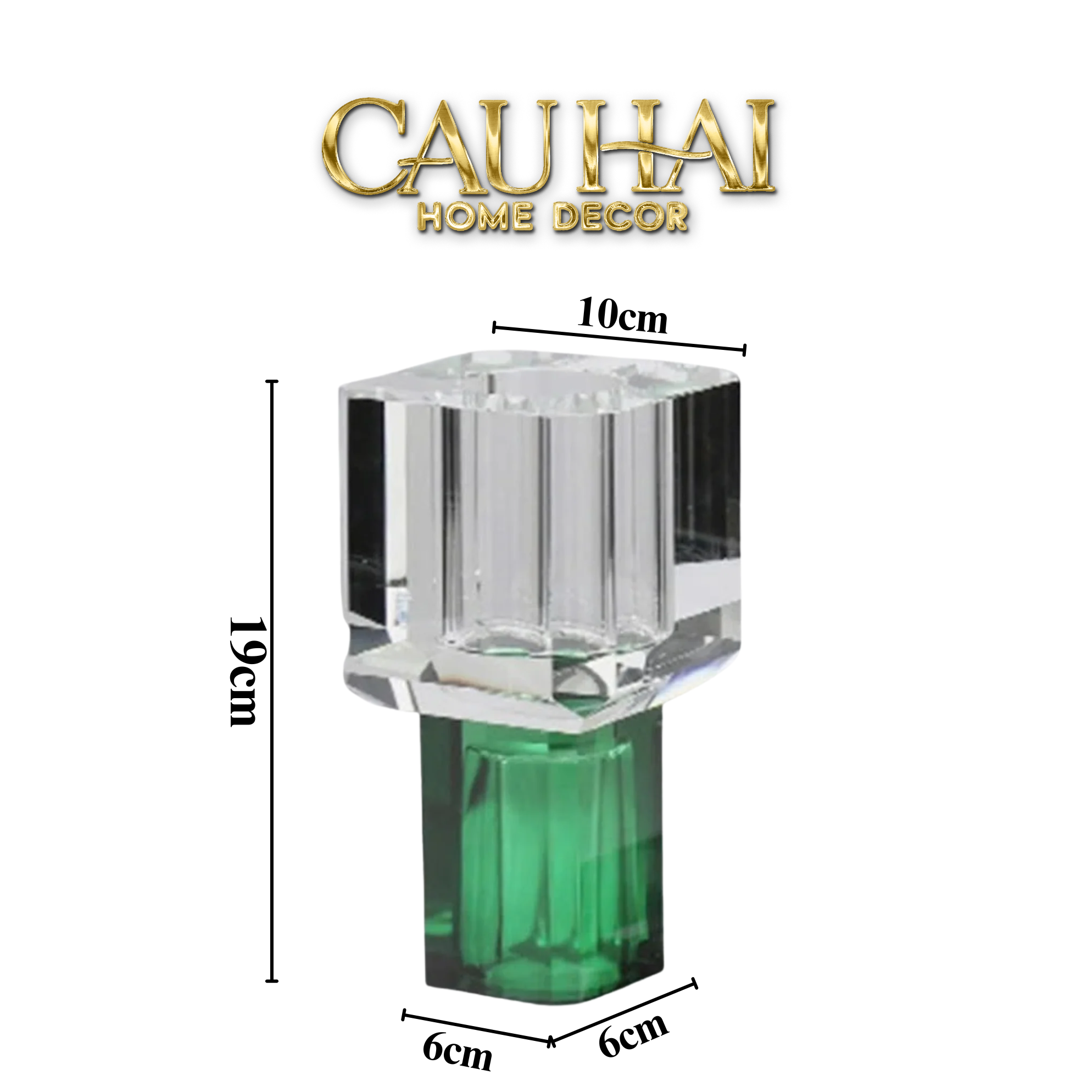 Home Couture - Bình Hoa Pha Lê Atelier Émeraude Crystal Geometric Vessel - CẬU HAI HOME DECOR