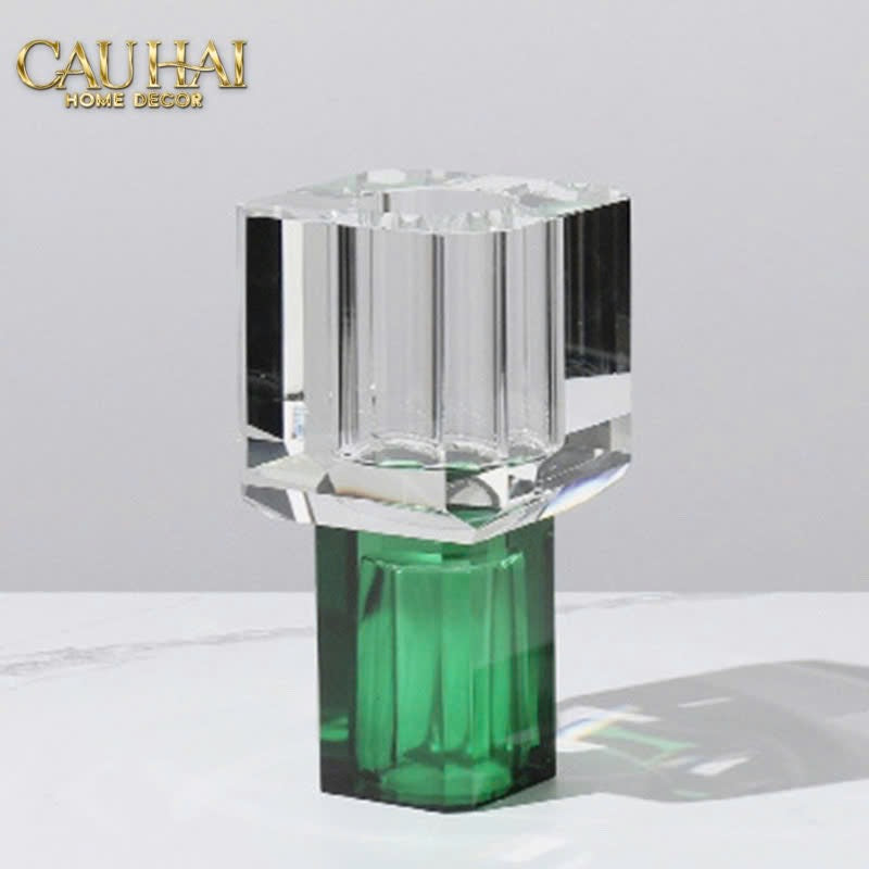 Home Couture - Bình Hoa Pha Lê Atelier Émeraude Crystal Geometric Vessel - CẬU HAI HOME DECOR