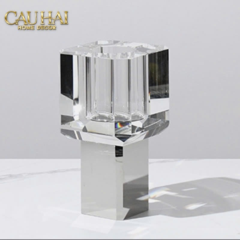 Home Couture - Bình Hoa Pha Lê Atelier Émeraude Crystal Geometric Vessel - CẬU HAI HOME DECOR