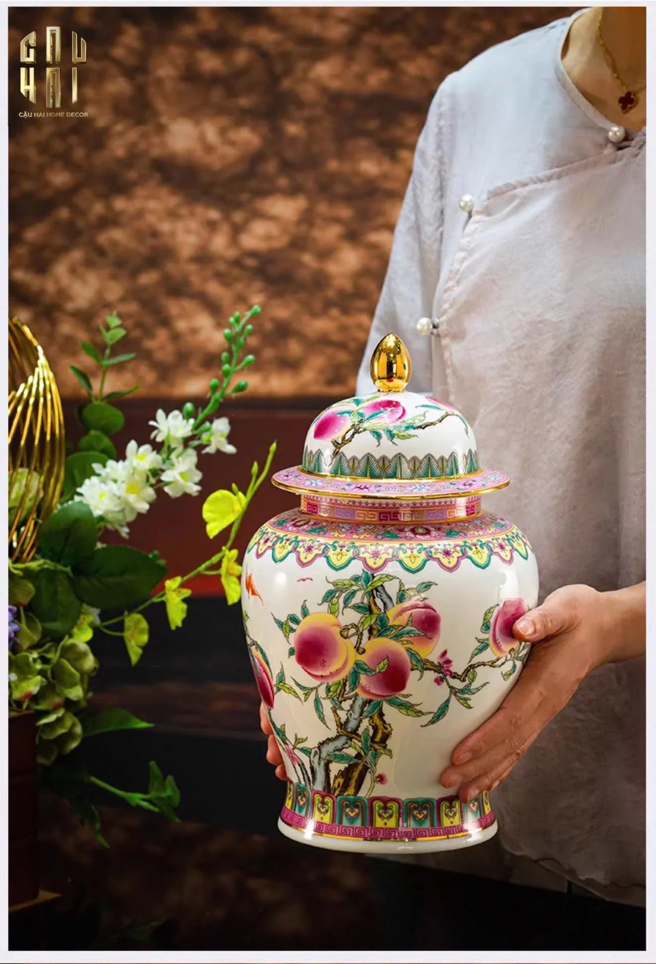 HOME COUTURE - BÌNH HOA PORCELAIN PEACH PATTERNS SS25