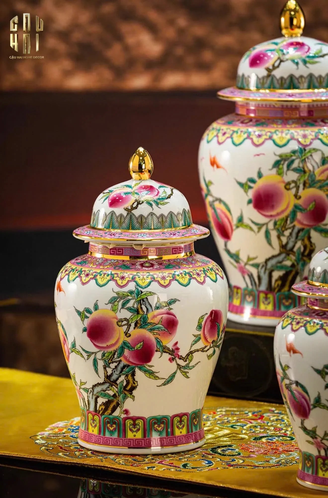 HOME COUTURE - BÌNH HOA PORCELAIN PEACH PATTERNS SS25