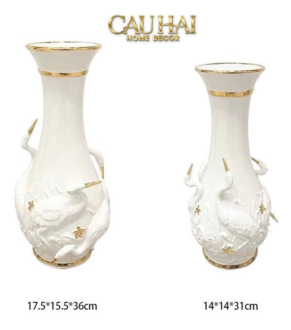 Home Couture - Bình Hoa Thiên Nga - Odette Impériale Swan Princess Vase H31 - CẬU HAI HOME DECOR