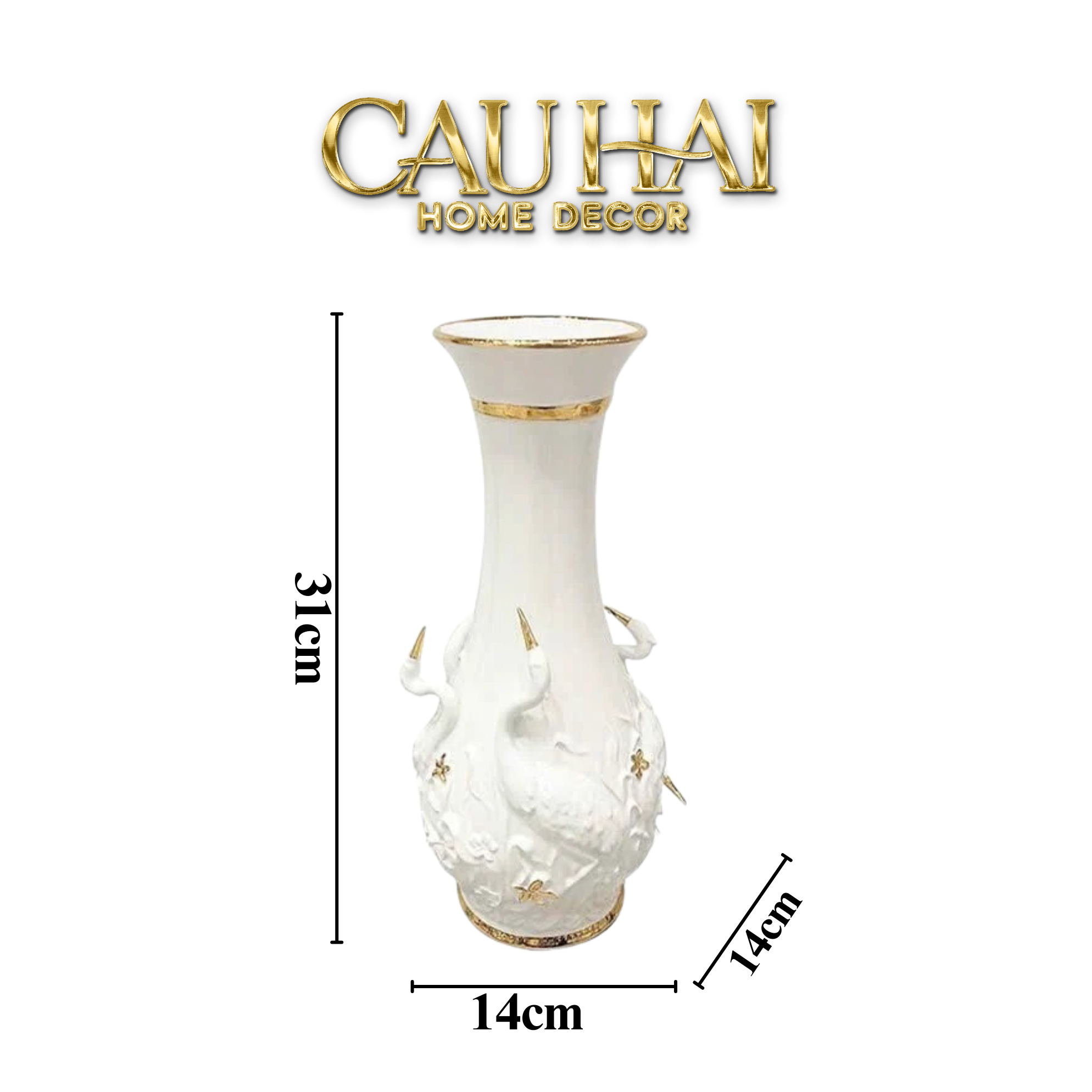 Home Couture - Bình Hoa Thiên Nga - Odette Impériale Swan Princess Vase H31 - CẬU HAI HOME DECOR