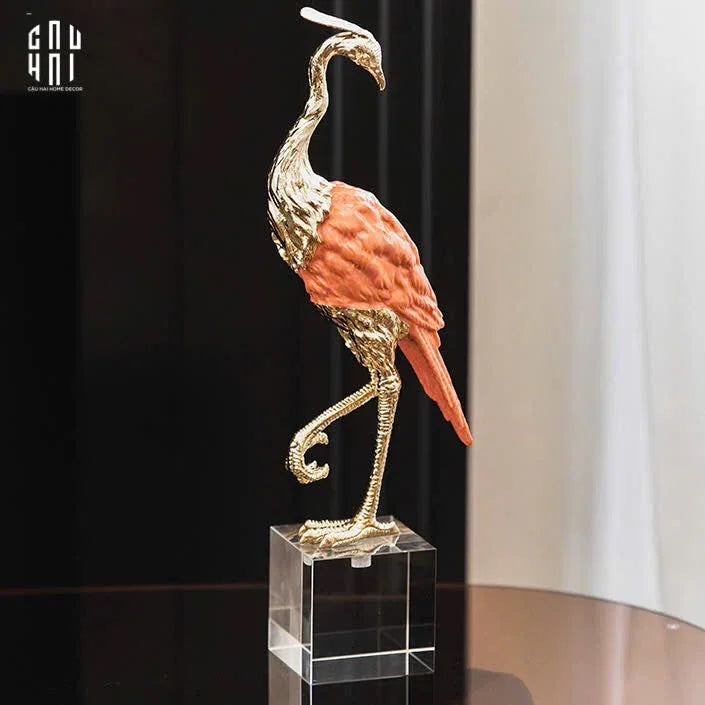 HOME COUTURE - BRASSON CRYSTAL ORNAMENT - CELESTIAL CRANE H41 SS25