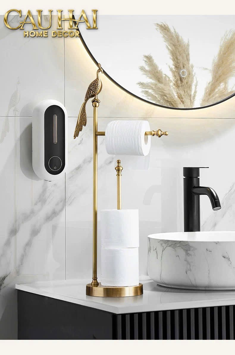 HOME COUTURE - BRASSON ERA - GIÁ TREO GIẤY GOLDEN BRONZE CLASSICAL PEAFOWL FW25