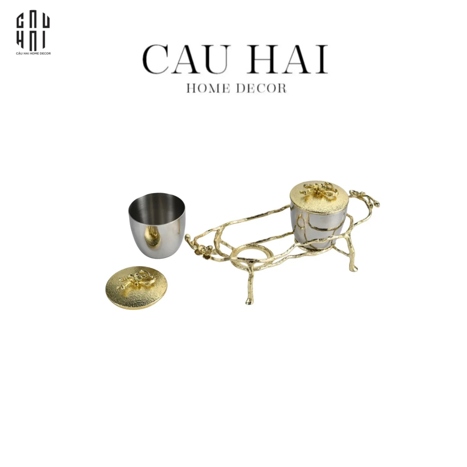 HOME COUTURE - BRASSON PLATINUM JAR.- LES FLEURS D'OR SS25-CẬU HAI HOME DECOR