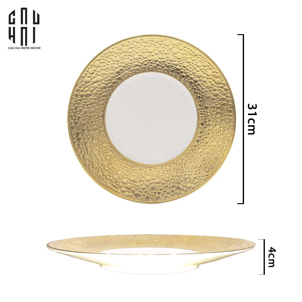 HOME COUTURE - ĐĨA GOLDEN BUBBLE 31 - SS25-CẬU HAI HOME DECOR