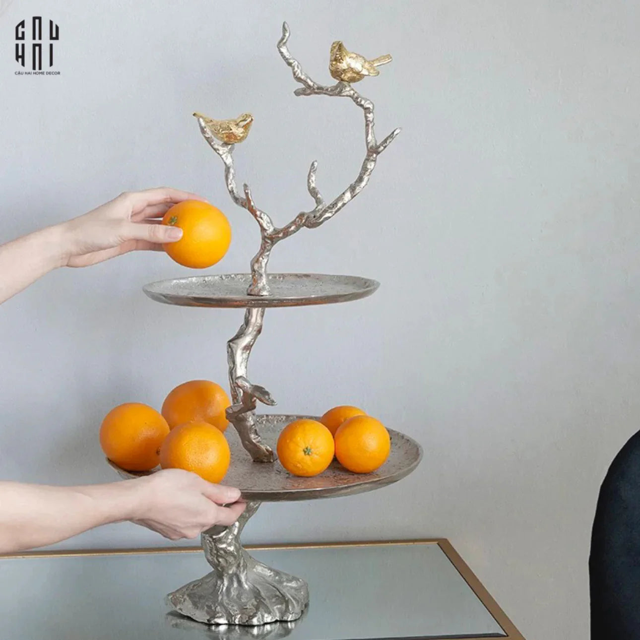 HOME COUTURE - ĐĨA TẦNG PLATINUM IMPERIAL LUXURY DISK-CẬU HAI HOME DECOR