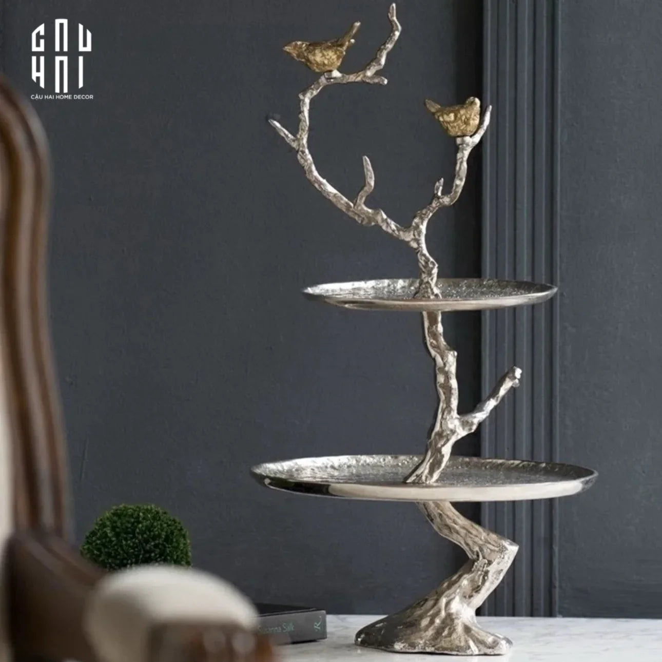 HOME COUTURE - ĐĨA TẦNG PLATINUM IMPERIAL LUXURY DISK-CẬU HAI HOME DECOR