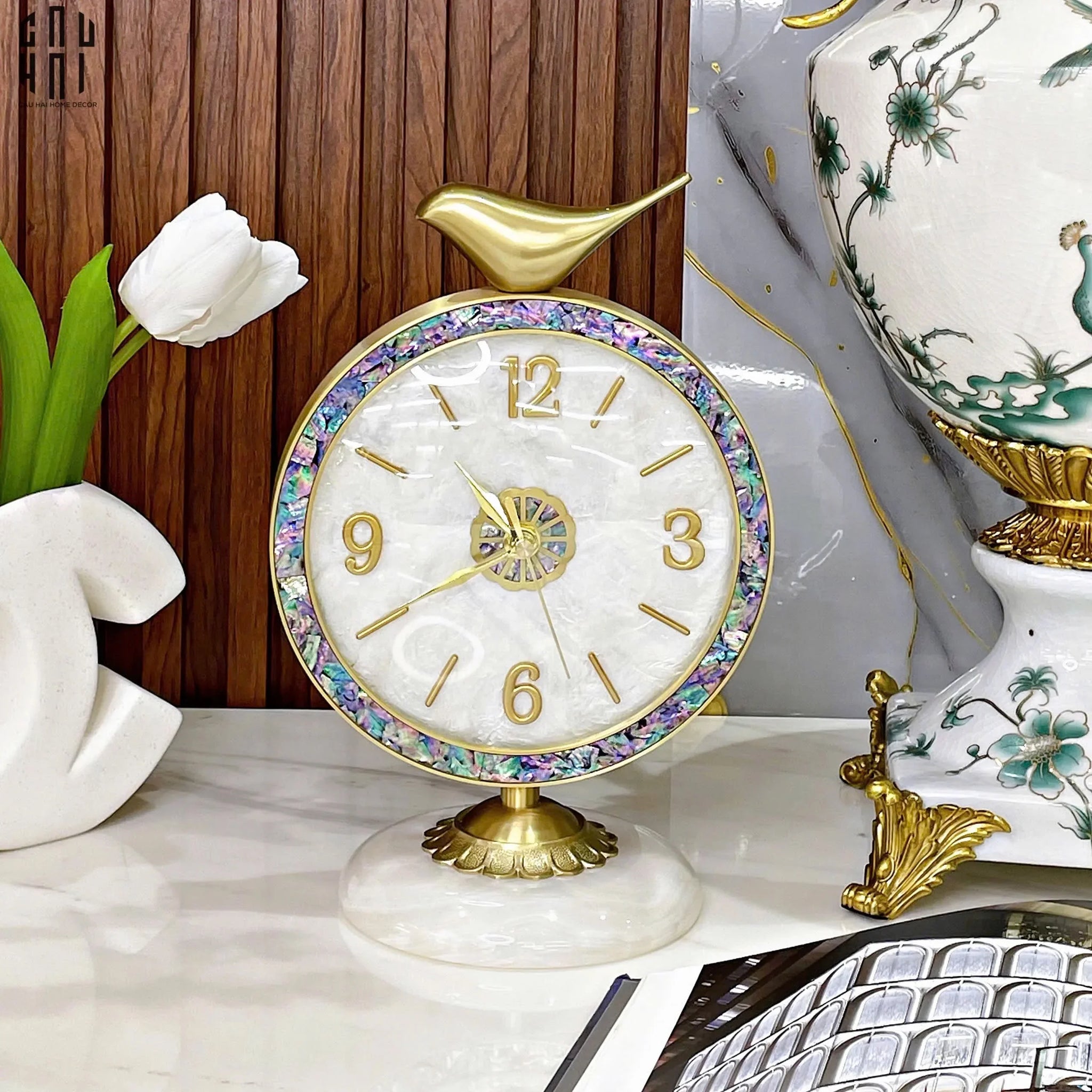 HOME COUTURE - ĐỒNG HỒ CỔ ĐIỂN - SAPPHIRE BLOOM LUXURY CLOCK