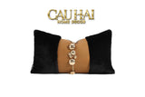 HOME COUTURE - GỐI LÔNG PEANUT LEATHER ORB CHAÎNE 30x50-1- Cậu Hai Home Decor