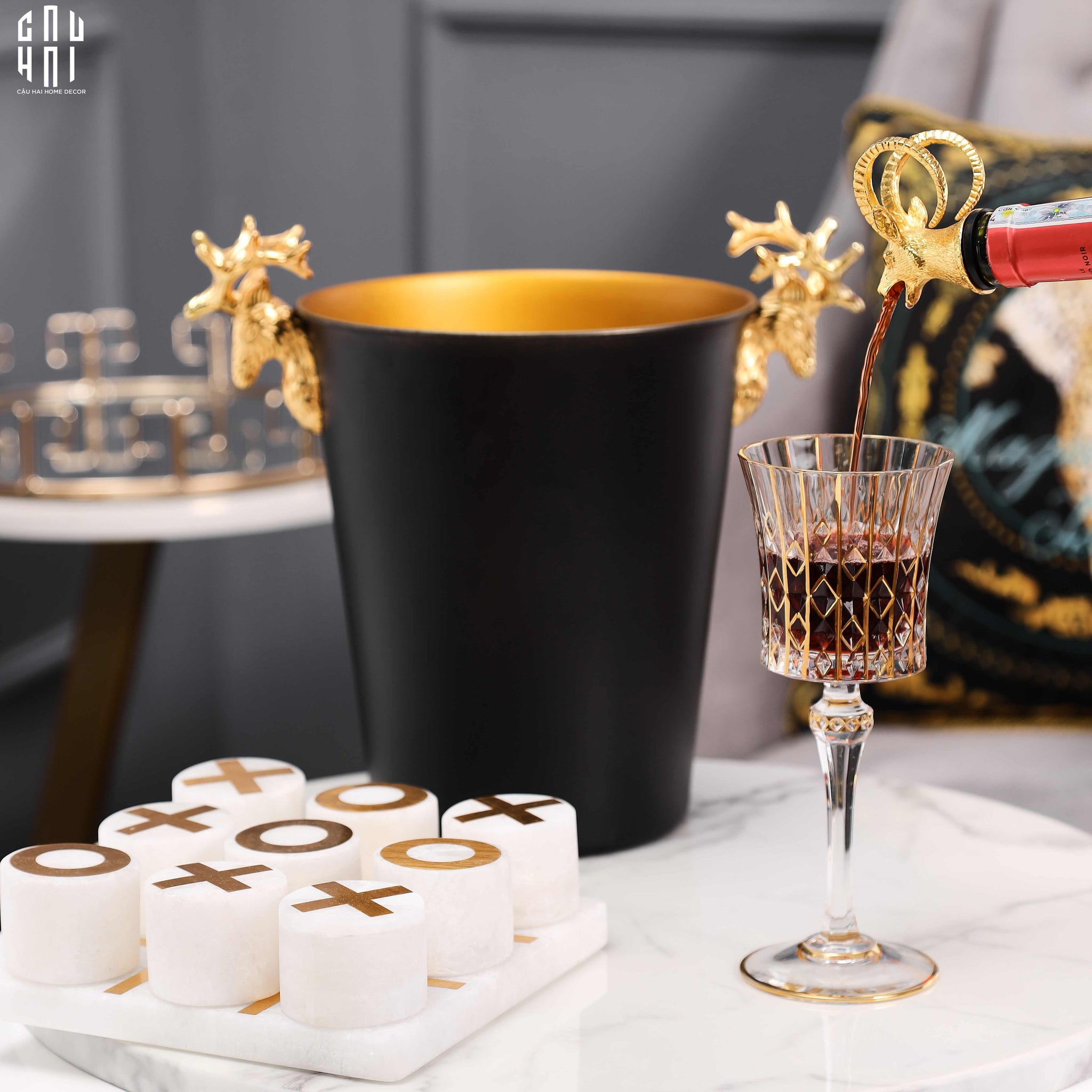Home Couture - Golden Elk Ice Bucket Black 5L Ss25 - CẬU HAI HOME DECOR
